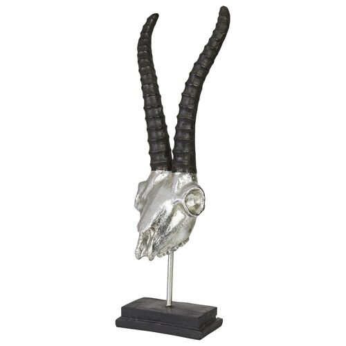 Deko Skulptur | Steinbock silber