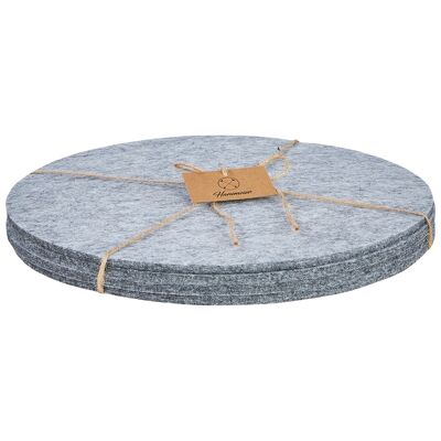 Felt coasters Ø30 cm set of 4 grey