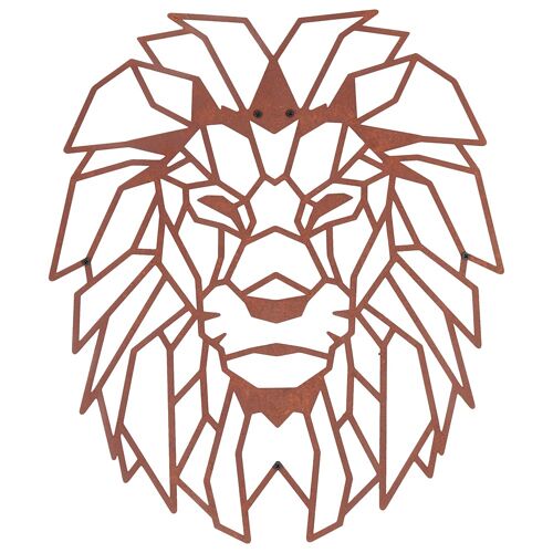 Wanddeko aus Metall | Löwe rost