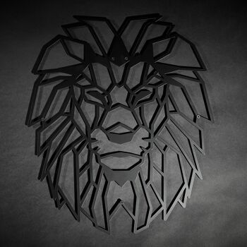 Décoration murale en métal | lion noir 2