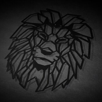 Décoration murale en métal | lion noir 3