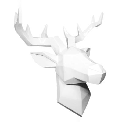 Deer wall sculpture white