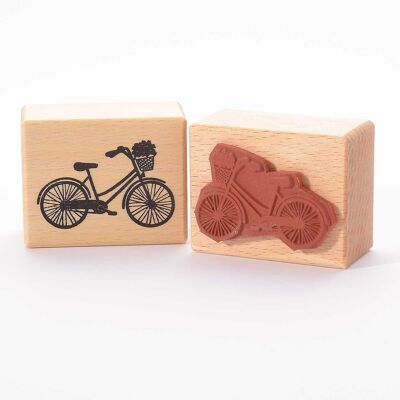 Motif stamp Title: Bicycle with flower basket