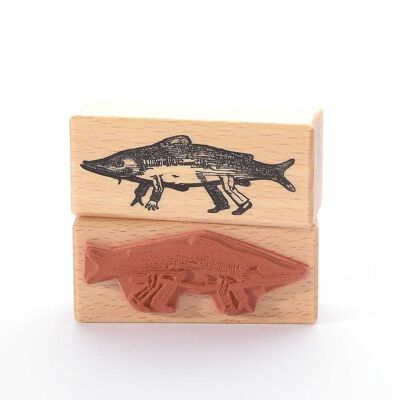 Motif stamp title: Fish with hand and foot