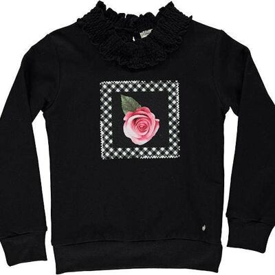 Black Sweater With Printed Detail On The Front