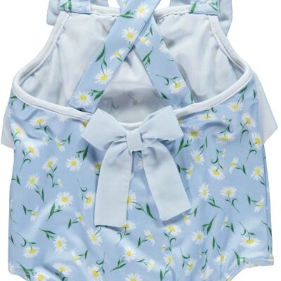 BLUE DAISY SWIMSUIT WITH RUFFLES