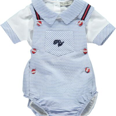 BLUE STRIPES JUMPER WITH WHITE SHIRT