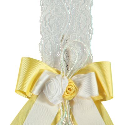 Lace Ribbon With Bow And Yellow Flowers B