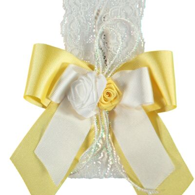 Lace Ribbon With Bow And Yellow Flowers B