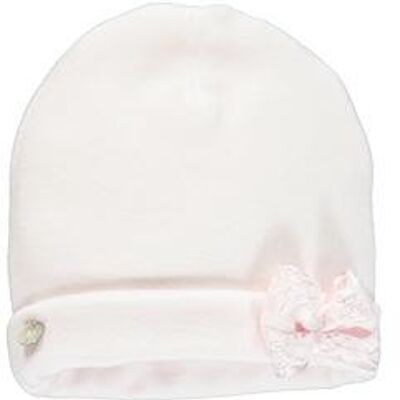 Light Pink Hat With Pink Lace Bow