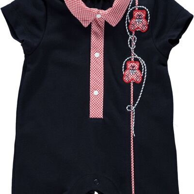 NAVY BABY GROW WITH RED VICKY BEAR EMBROIDERY B