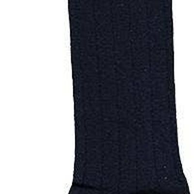 Navy Blue Socks With Gray Pompoms