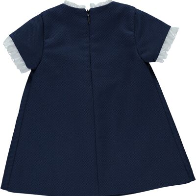 NAVY DRESS WITH BOWS