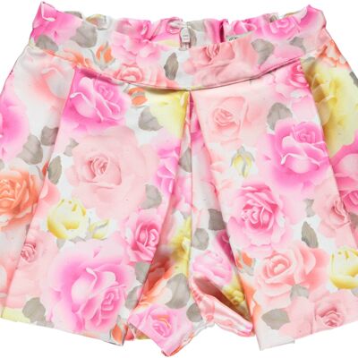 PINK AND YELLOW FLORAL GIRL SHORTS