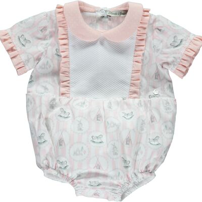 PINK BABY BODY WITH A CUTE BABY PATTERN AND PIQUÉ BODY