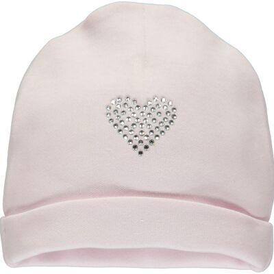 Pink Baby Hat With Shiny Heart