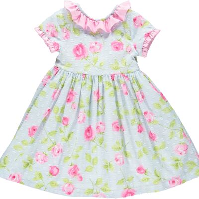 PINK ROSES DRESS WITH BIG BOW B