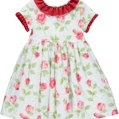 RED ROSES DRESS WITH BIG BOW A