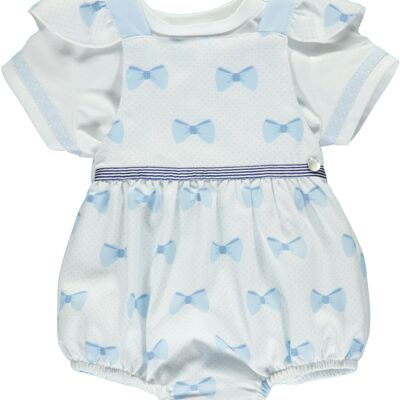 Set Of White Bib With Blue Bows Collar Sweater B