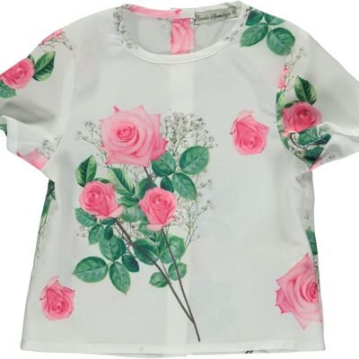 Tunic Blouse With Rose Print