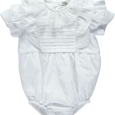 WHITE EMBROIDERY BABY BODY WITH LACE