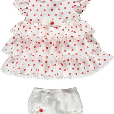 White Red Polka Dot Dress With Bow Shorts