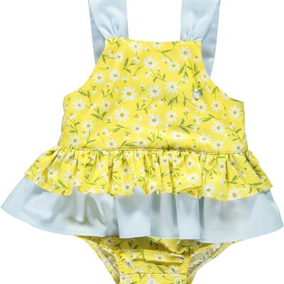 YELLOW FLORAL BABY BODY WITH BOW B