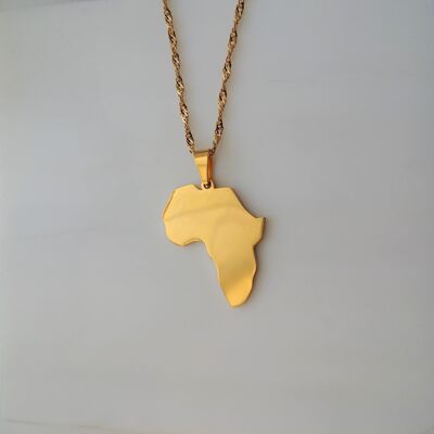 Plain Africa Map Pendant - Gold