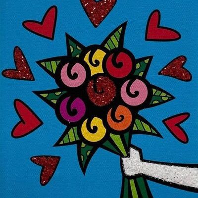 Digital Print on Canvas glitter wall art | Romero Britto.10