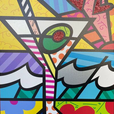 Digital Print on Canvas glitter wall art | Romero Britto.12