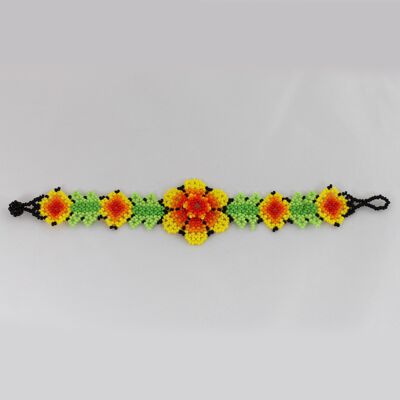 Armband Blüten gelb - Flor Huichol , Schmuck