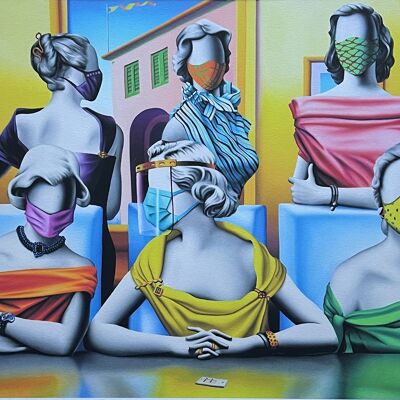 Handmade silkscreen italian art wall art | Mark Kostabi_3