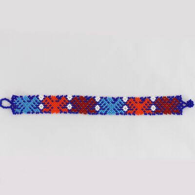 Armband blau und rot - Aguila Huichol , Schmuck