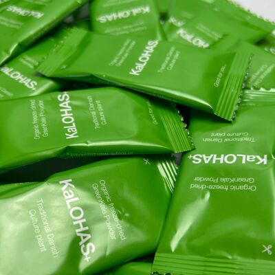 500 porciones individuales de polvo de col rizada verde bioactiva KaLOHAS®