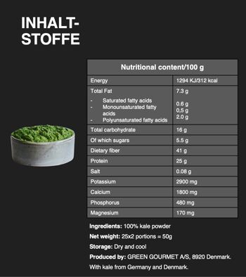 812 KaLOHAS+ poudre de chou vert bioactif (100 g) EAN 5700002087980 3