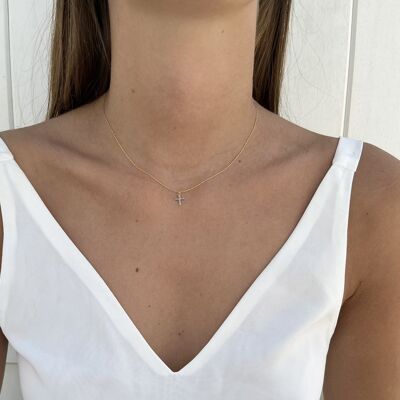 Célestina glittery gray necklace