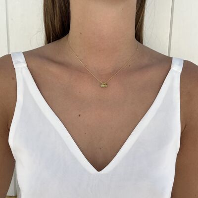 Cleo gray glitter necklace