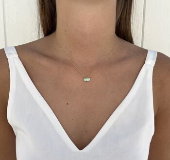 Collier Cléo vert d'eau pailletté 1