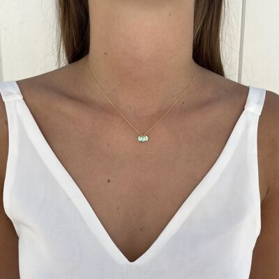 Sequined water green Cléo necklace