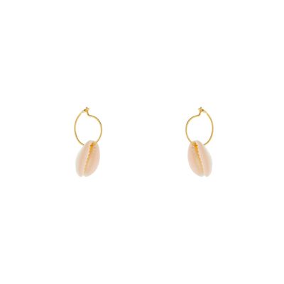 Glittery nude seashell mini earrings