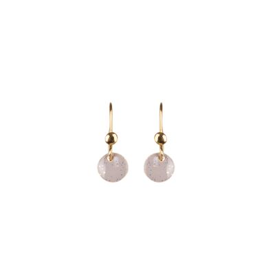 Pendientes Alba nude con purpurina