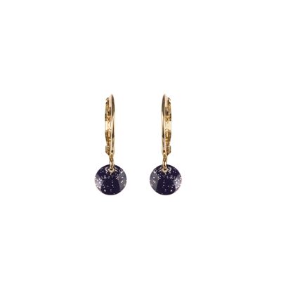 Boucles d'oreilles Aglaé émeraude pailleté