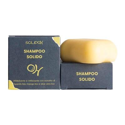 Solid shampoo with hop, mango and aloe vera extract