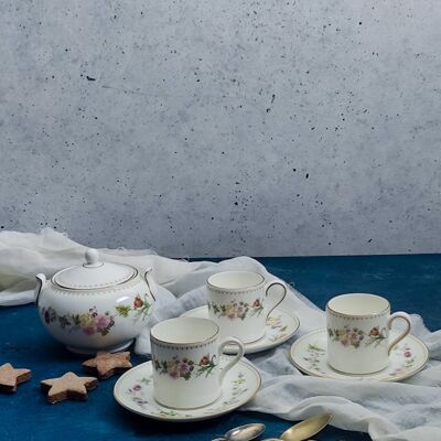 Wedgwood coffee set of 12 with Mirabelle decoration
