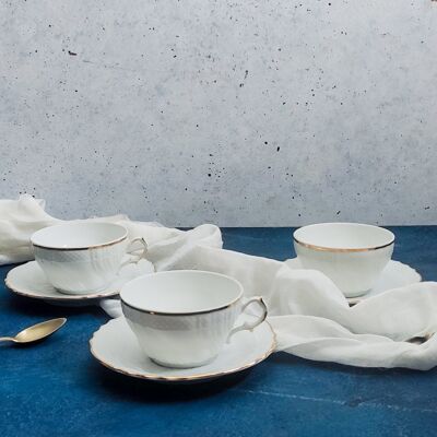 Set aus sechs Teetassen von Richard Ginori, Modell Sanremo