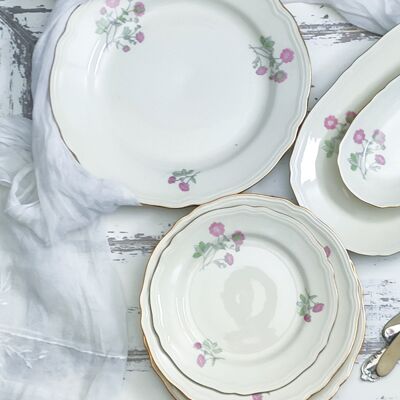 Richard Ginori ivory dinnerware with pink flowers for 6 place settings