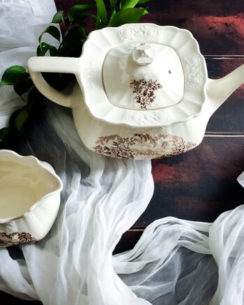 Ensemble théière et pot à lait en porcelaine anglaise Myott 4