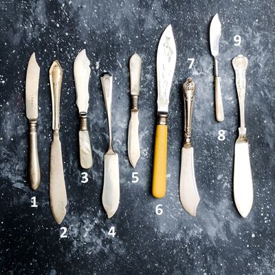 Cuchillos para servir o pescado Sheffield inglés de la época victoriana