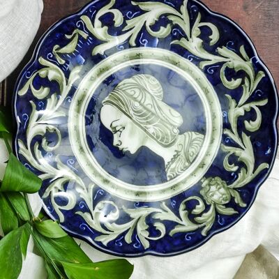 Hand painted Franceschini dessert plate and display