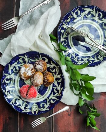 Assiette à dessert et présentoir Franceschini peints à la main 2